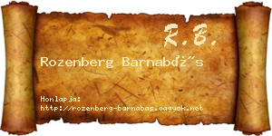 Rozenberg Barnabás névjegykártya